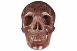 Realistic, Carved Strawberry Quartz Crystal Skull #150857-1
